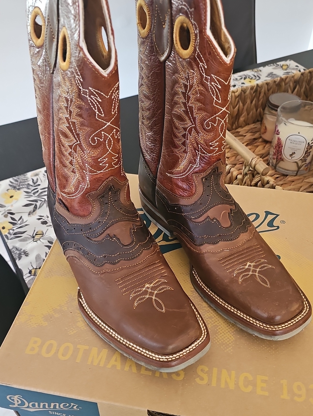Danner Men's Brown Leather Rayme‎ Western Rodeo Cowboy Boots. 9.5